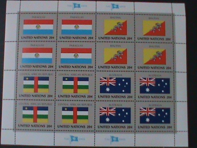 UNITED NATION-1984 SC#437-40- FLAGS SERIES-MNH SHEET-VF  WE SHIP TO WORLDWIDE