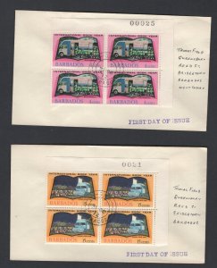 Barbados #376-79  (1972 Book Year set) blocks on addressed non-cachet FDC