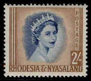 RHODESIA & NYASALAND QEII SG11, 2s deep blue & yellow-brown, NH MINT.