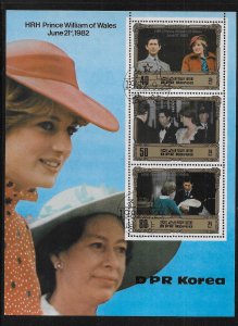 North Korea 2236 Diana, Prince William Birth mini-sheet CTO c.v.$6.25