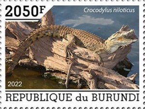 Burundi - 2022 Nile Crocodile on Stamps - Stamp - BUR2201024a