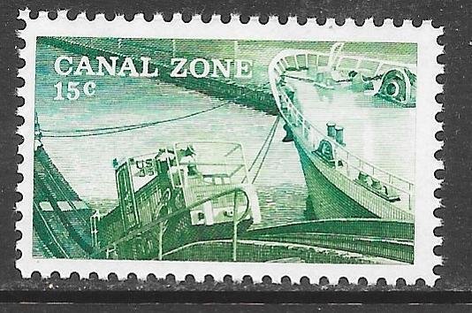 Canal Zone 165: 15c Towing Locomotive, single, MNH, VF