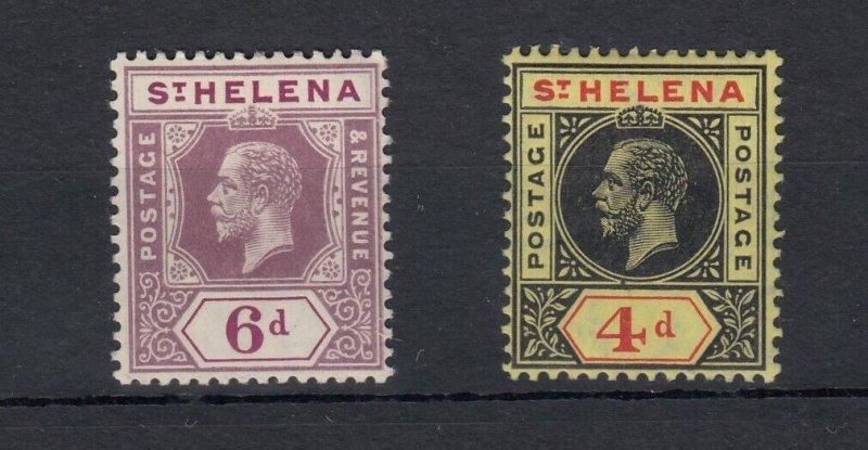 St Helena KGV 1913 4d/6d SG83/84 MH JK796