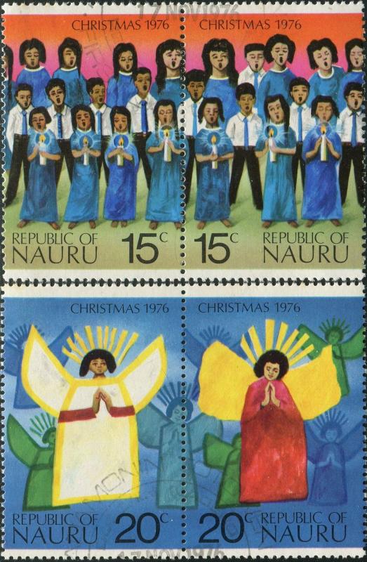 Nauru 1976 SG155a-157a Christmas pairs FU