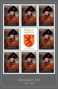 St. Vincent 2011 - SC# 3747 Kings & Queens, George III - Sheet of 8 Stamps - MNH
