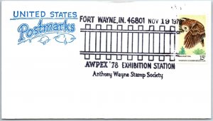 US SPECIAL EVENT COVER AWPEX '78 EXHIBITION AT FORT WAYNE INDIANA 1978 TYPE B