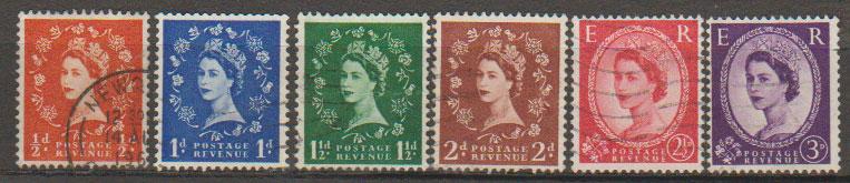 Great Britain SG 570 571 572 573 574 575 low value group  Used