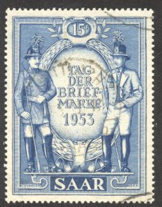 Saar Scott 247 ULH - 1953 Bavarian and Prussian Postilions/Stamp Day Issue