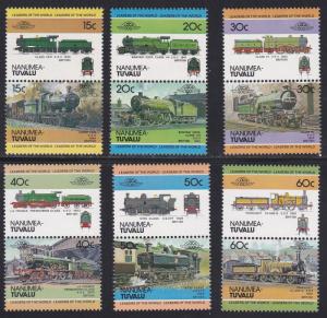 Tuvalu-Nanumea # 2 / 9, Locomotives of the World, Pairs Mint NH. 1/3 Cat.