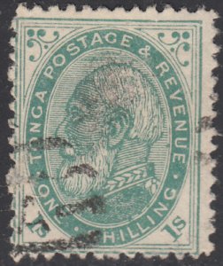 Tonga 1886-92 used Sc #5a 1sh King George I Perf 12.5