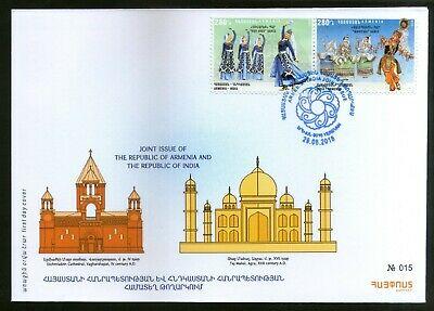 Armenia 2018 India Joints Issue Manipuri & Hov Arek Dance Costume 2v FDC # 7720