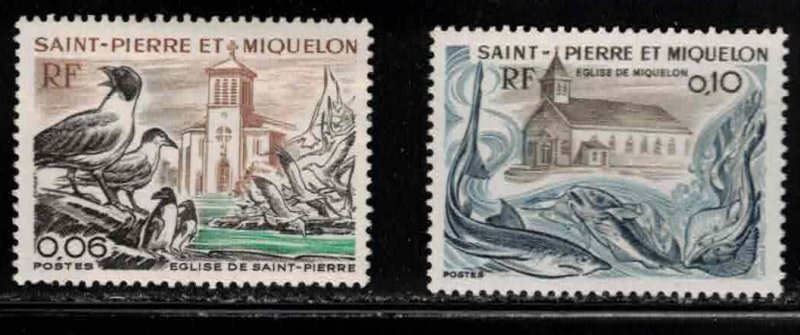 ST PIERRE & MIQUELON Scott # 436-7 MH - Birds, Church & Fish