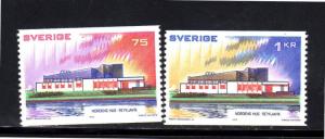 SWEDEN #1003-1004  1973  POSTAL COOPERATION   MINT  VF NH  O.G