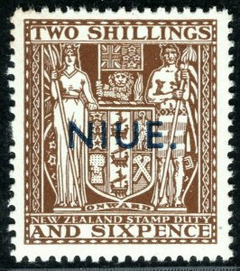 NIUE POSTAL FISCAL New Zealand Overprint Stamp 2s/6d Mint MM Revenue BLACK416