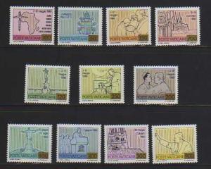 Vatican MNH sc# 694-704 Pope 10CV $5.20