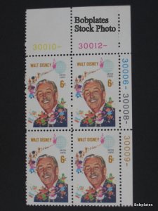 BOBPLATES #1355 Walt Disney Plate Block F-VF NH  <==> See Details for #'s