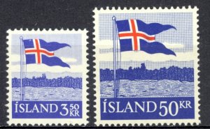 Iceland Sc# 313-314 MH 1958 Flag 40th