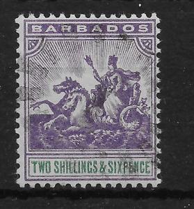 BARBADOS SG115 1903 2/6 VIOLET & GREEN USED