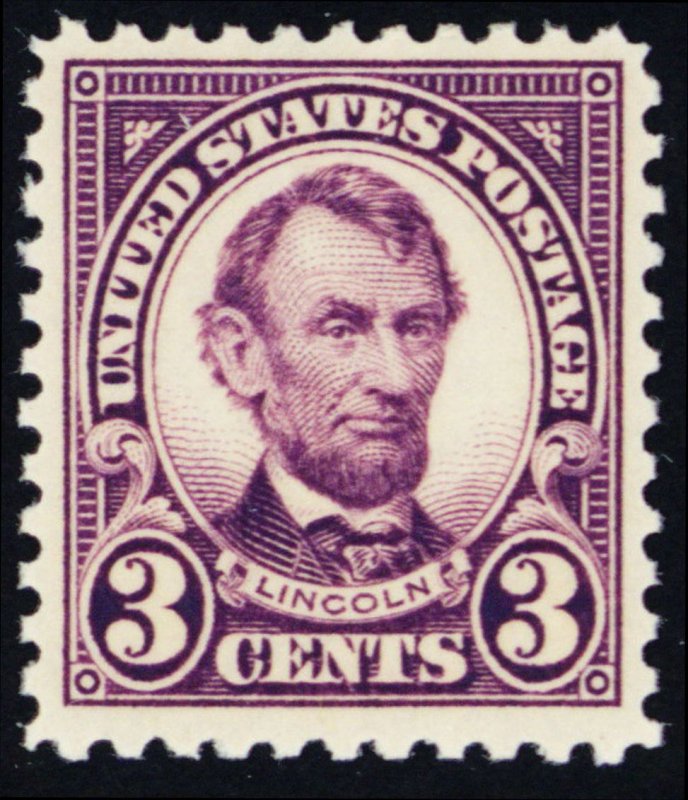 555, Mint VF NH 3¢ Lincoln Stamp CV $27.50