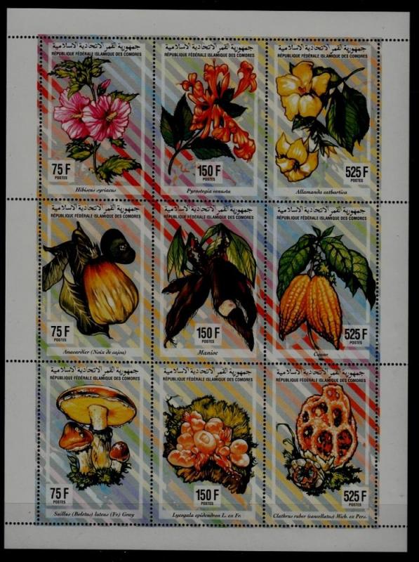 Comoro 811 MNH m/s Flowers/Vegetables/Mushrooms SCV16