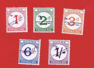 Ghana #J11-J15  MNH OG    Postage Due  Free S/H