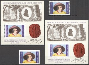 Ss0310 Imperf,Perf 1982 Sao Tome & Principe Art Von Goethe #(765+Bl91)A+B Mnh