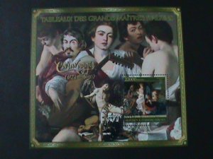 ​MADAGASCAR-2021- FAMOUS NUDE ARTS PAINTING BY  CARAVAGGIS-CTO S/S VF LAST ONE