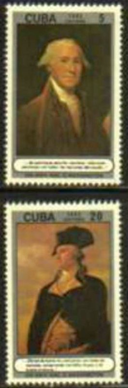 CUBA Sc# 2556-2557 GEORGE WASHINGTON President USA CPL set of 2  1982 no gum MNG