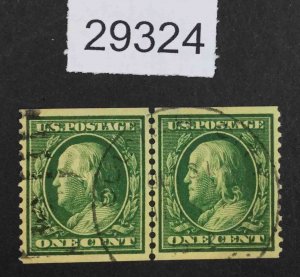 US STAMPS #387 USED LINE PAIR $1150 LOT #29324