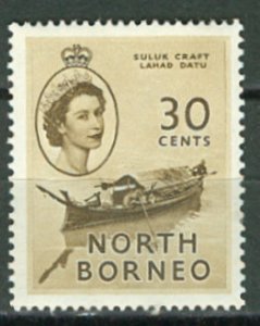 North Borneo # 270  30c Sulik Boat (1) Unused VLH