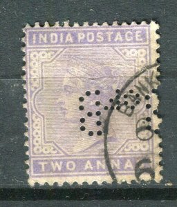 INDIA; 1890s early classic QV issue fine used 2a. value + PERFIN