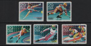 United States   #2611-2615  MNH 1992  Winter Olympics