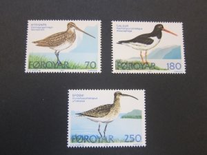 Faroe Islands 1977 Sc 28-30 bird set MNH
