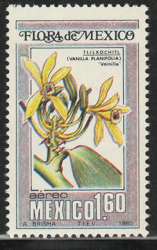 MEXICO C633, Fauna and Flora Vainilla plant. MINT, NH. F-VF.