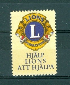 Sweden. Poster Stamp. Lions Club International. Logo.