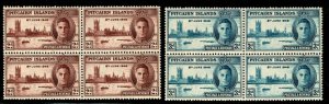 ES-14862 PITCAIRN ISLAND 1946, PEACE SERIES, Scott 9-10, BLOCK OF 4 SETS, MNH