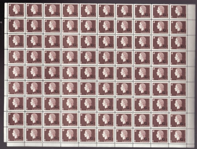 1963 - #O46  G ovpt  MNH x 90 - Canada Queen Elizabeth II Cameo Portrait cv$90