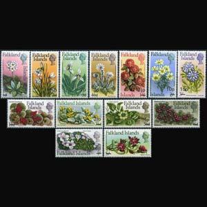 FALKLAND IS. 1971 - Scott# 197-209 Flora surch Set of 13 NH