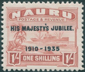 Nauru 1935 1s brown-lake Jubilee SG43 unused