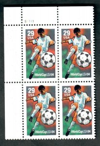 2835 World Cup Soccer MNH plate block - UL