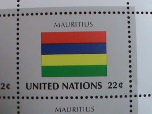 ​UNITED NATION-1985 SC#458-461   U. N. FLAGS SERIES MNH FULL SHEET- VERY FINE