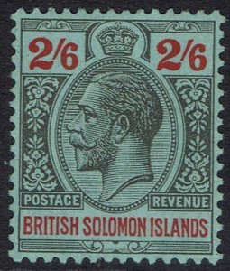 BRITISH SOLOMON ISLANDS 1922 KGV 2/6 WMK MULTI SCRIPT CA