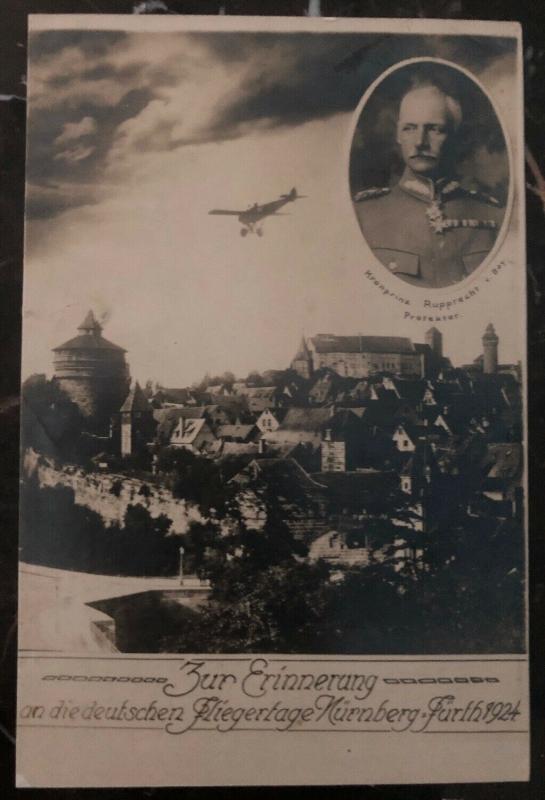 1924 Nuremberg Germany RPPC Postcard Cover The German Aviation Days