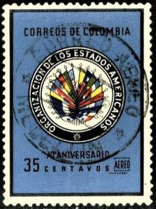 COLOMBIA #C433, USED AIRMAIL - 1962 - COLOMBIA196