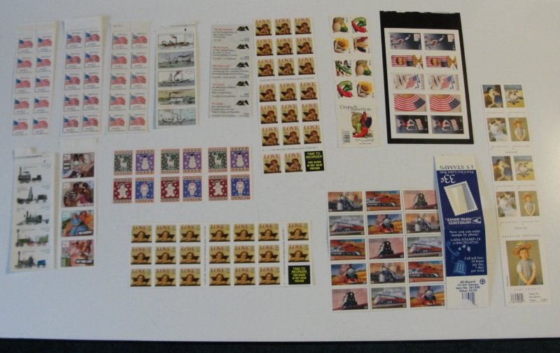 US Booklet Pane Lot of 14 – All MNH FV