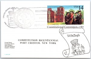 US SPECIAL EVENT CARD PICTORIAL CANCEL CONSTITUTION BICENTENNIAL PORT CHESTER 87