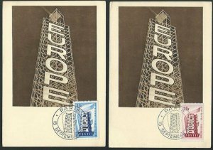 FRANCE 1956 EUROPA set on 2 Maximum Cards..................................10133