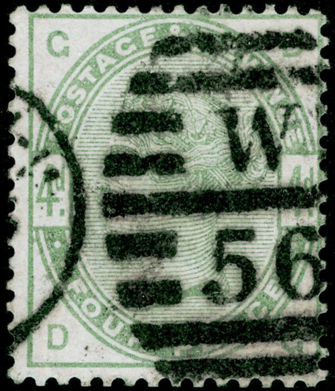 SG192, 4d, Verde embotado Usado. Cat DG £ 210.