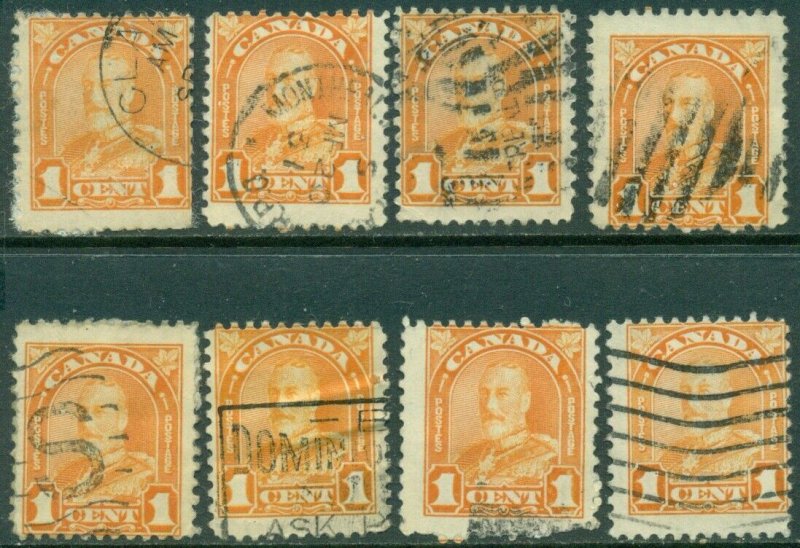 CANADA SCOTT # 162, USED, VERY GOOD-FINE, 8 STAMPS, GREAT PRICE! 