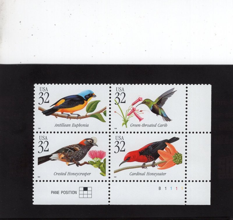 3222-3225 Tropical Birds, MNH LR-PB/4 (#B1111)